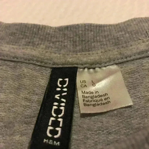 H&M Divided Gray NASA Crew Neck Long Sleeve Pullover Top Size L - Picture 6 of 6